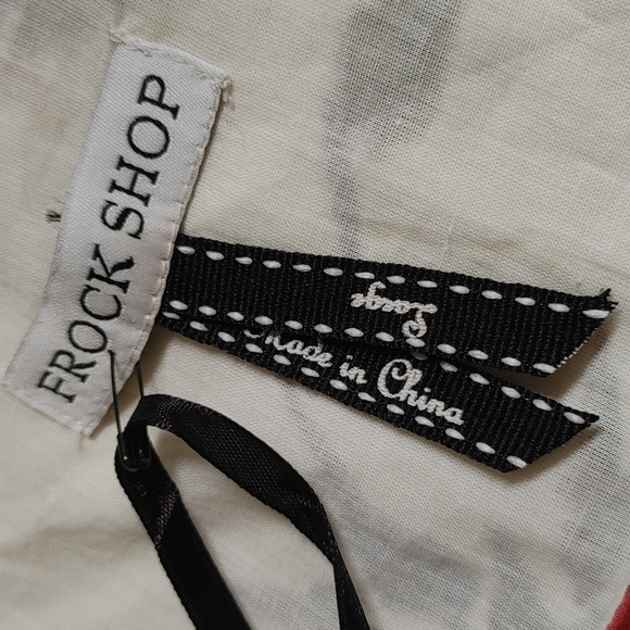 Frock Shop Party Dress Vintage Style Cream Red Roses Size L - Picture 13 of 16